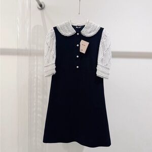 Authentic Miu Miu Black and White Formal Kids Dress